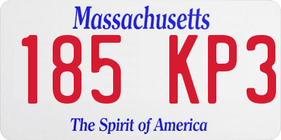 MA license plate 185KP3