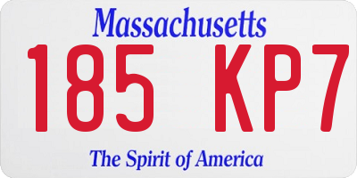 MA license plate 185KP7