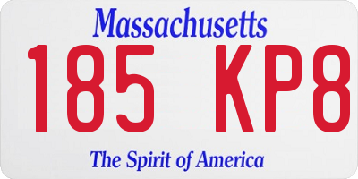 MA license plate 185KP8