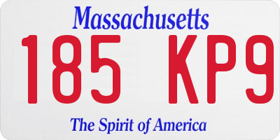 MA license plate 185KP9