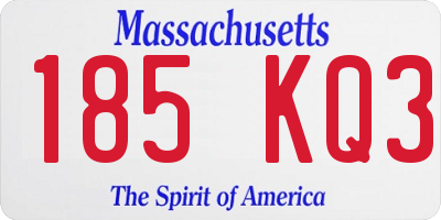 MA license plate 185KQ3