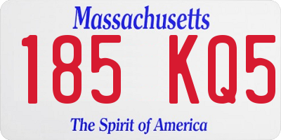 MA license plate 185KQ5