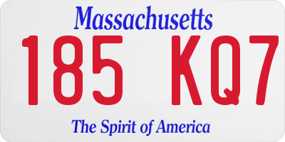 MA license plate 185KQ7