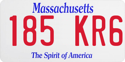 MA license plate 185KR6