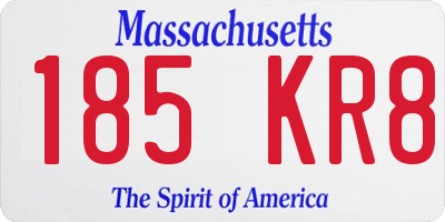 MA license plate 185KR8