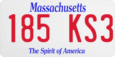 MA license plate 185KS3
