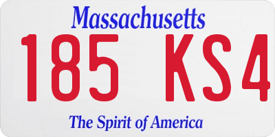 MA license plate 185KS4