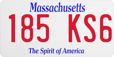 MA license plate 185KS6