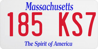 MA license plate 185KS7