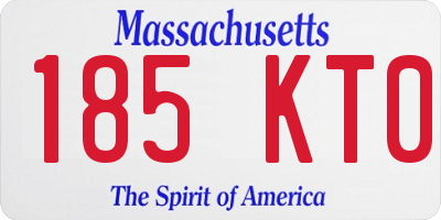 MA license plate 185KT0