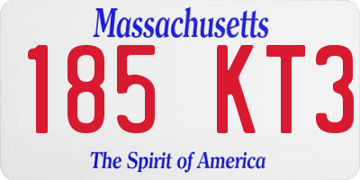 MA license plate 185KT3