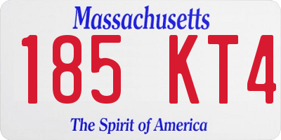 MA license plate 185KT4