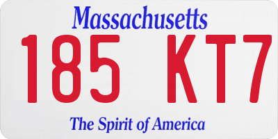 MA license plate 185KT7