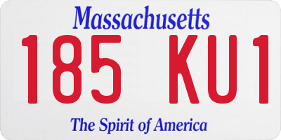 MA license plate 185KU1