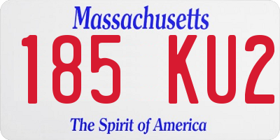 MA license plate 185KU2