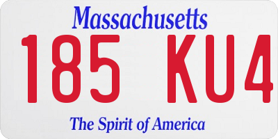 MA license plate 185KU4