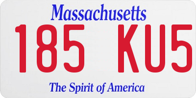 MA license plate 185KU5
