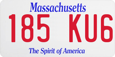MA license plate 185KU6