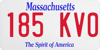 MA license plate 185KV0