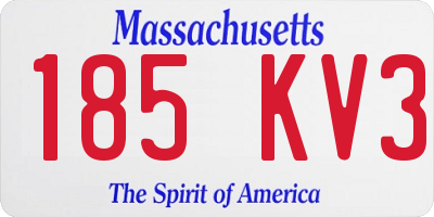 MA license plate 185KV3