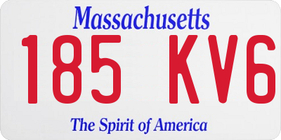 MA license plate 185KV6