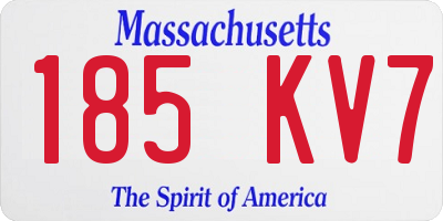 MA license plate 185KV7