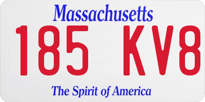 MA license plate 185KV8