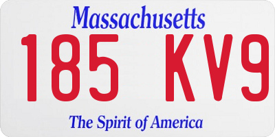 MA license plate 185KV9