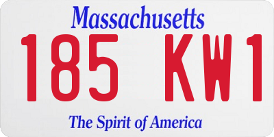 MA license plate 185KW1
