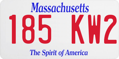 MA license plate 185KW2
