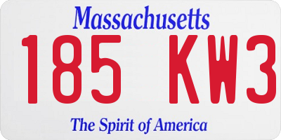 MA license plate 185KW3