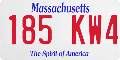 MA license plate 185KW4