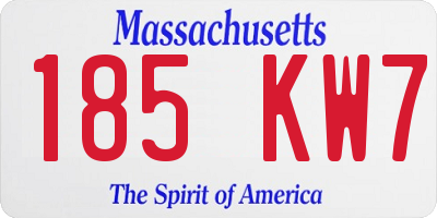 MA license plate 185KW7