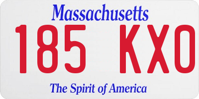 MA license plate 185KX0