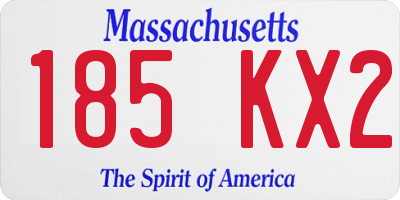 MA license plate 185KX2