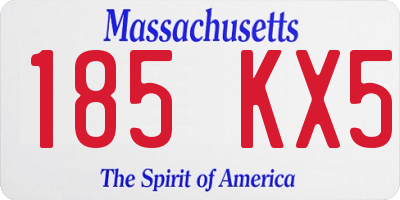 MA license plate 185KX5
