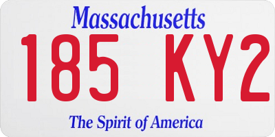 MA license plate 185KY2