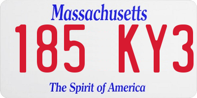 MA license plate 185KY3