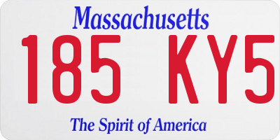 MA license plate 185KY5