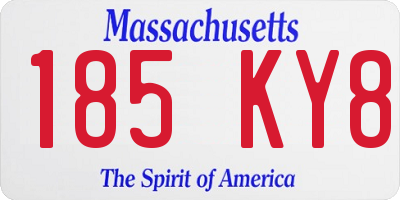 MA license plate 185KY8