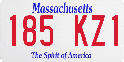 MA license plate 185KZ1