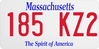 MA license plate 185KZ2