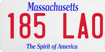 MA license plate 185LA0