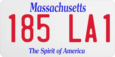 MA license plate 185LA1
