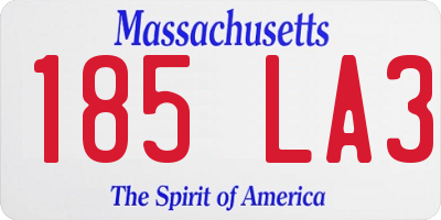 MA license plate 185LA3