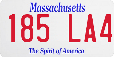 MA license plate 185LA4