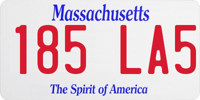 MA license plate 185LA5