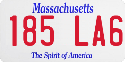 MA license plate 185LA6