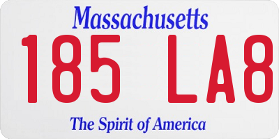MA license plate 185LA8