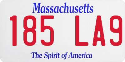 MA license plate 185LA9